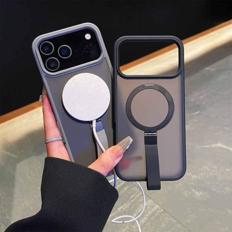 Deksel Til iPhone 17 Pro Max Integrert Håndleddsstropp Og Metallstativ