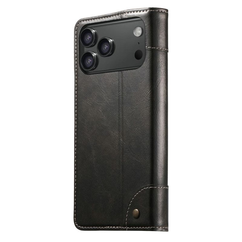 Folio Deksel Lær iPhone 17 Pro Max Vintage Suteni