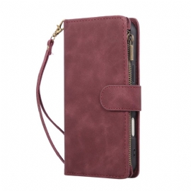 Lærdeksel Folio Deksel iPhone 17 Pro Max Mobildeksel Lommebok Med Semsket Skinneffekt