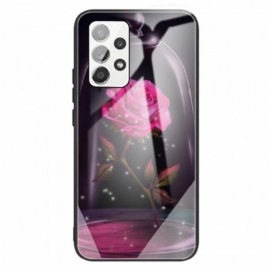 Deksel Til Samsung Galaxy A13 Magisk Rosa Herdet Glass