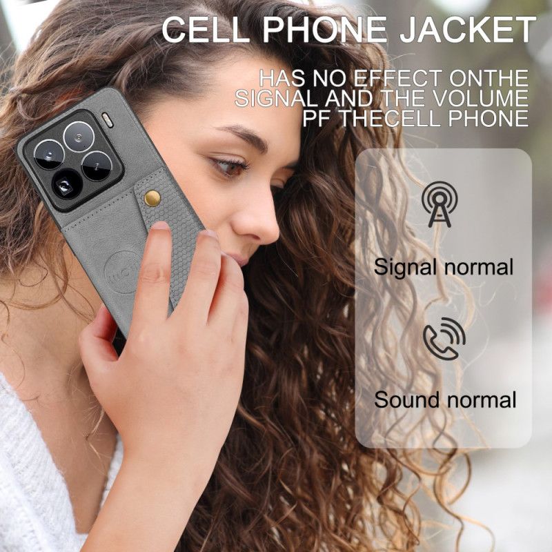 Deksel Xiaomi 15 Pro Mobildeksel Kortholder Med Læreffekt