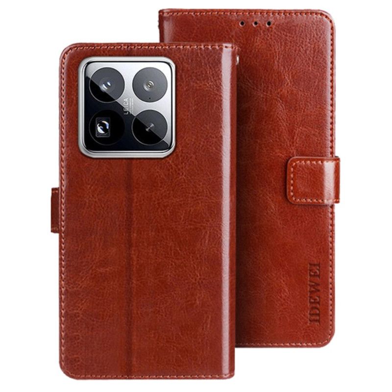 Folio Deksel Til Xiaomi 15 Pro Idewei Imitasjon I Lær