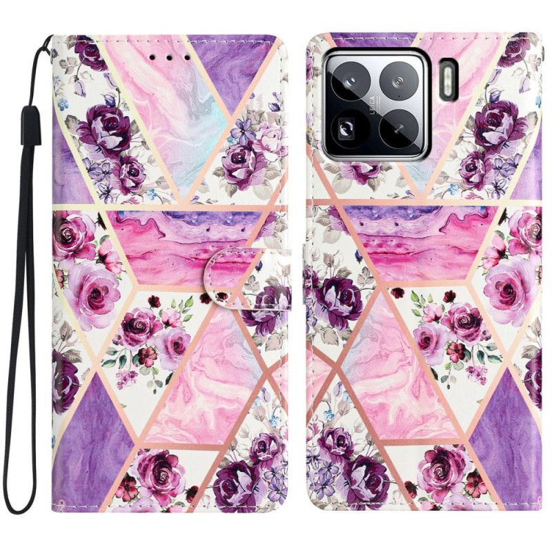 Folio Deksel Til Xiaomi 15 Pro Lilla Marmor