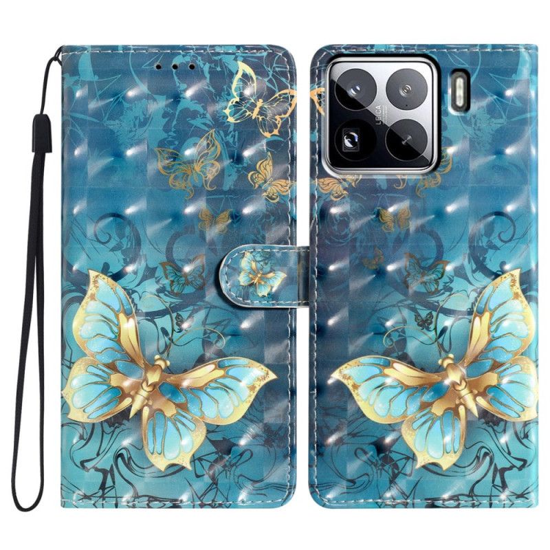 Folio Deksel Xiaomi 15 Pro 3d-sommerfugler