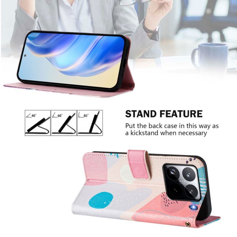 Folio Deksel Xiaomi 15 Pro Graffitimønster Beskyttelse Deksel