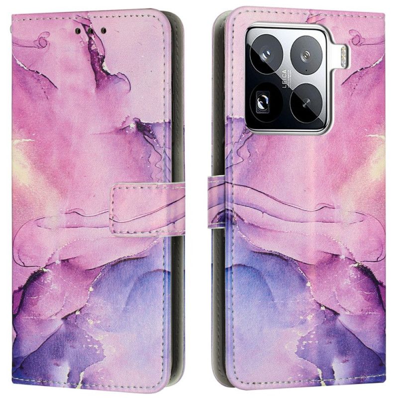 Folio Deksel Xiaomi 15 Pro Marmoreffekt Beskyttelse Deksel