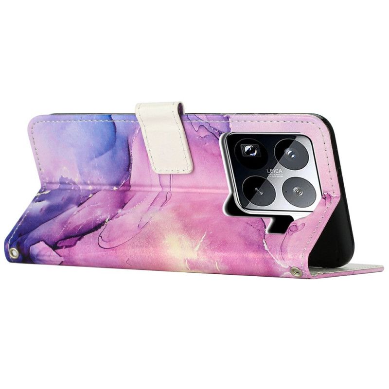 Folio Deksel Xiaomi 15 Pro Marmoreffekt Beskyttelse Deksel