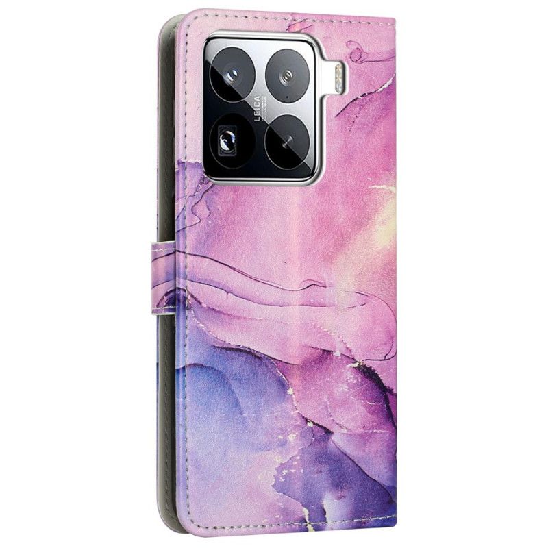 Folio Deksel Xiaomi 15 Pro Marmoreffekt Beskyttelse Deksel