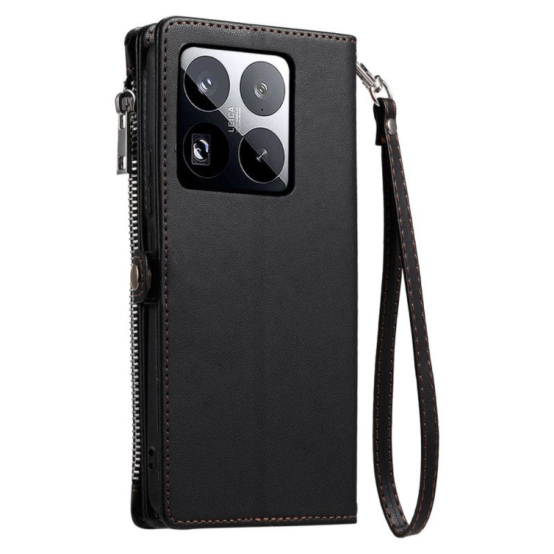 Folio Deksel Xiaomi 15 Pro Premium-rem Og Skulderrem Beskyttelse Deksel