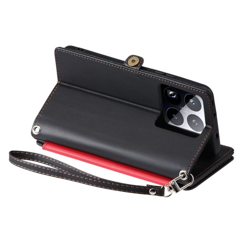 Folio Deksel Xiaomi 15 Pro Premium-rem Og Skulderrem Beskyttelse Deksel