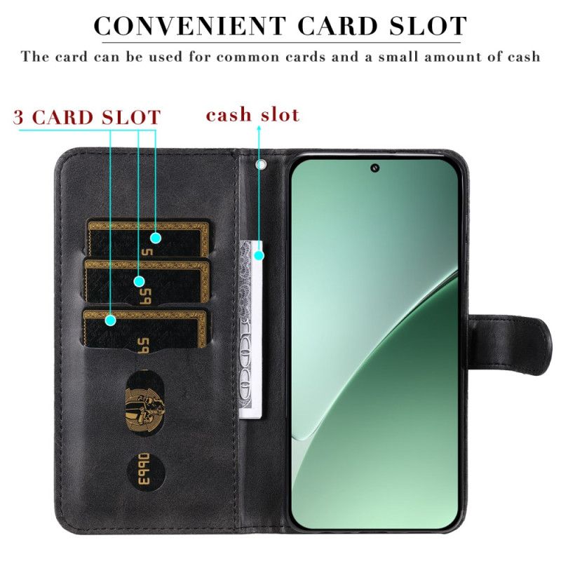 Lærdeksel Folio Deksel Xiaomi 15 Pro Mobildeksel Lommebok Med Glidelås