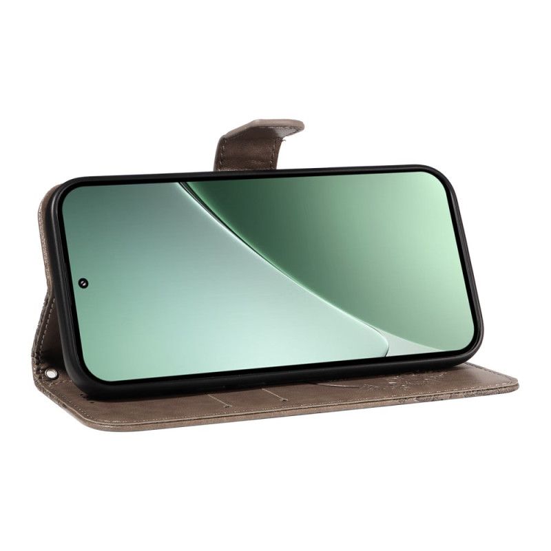 Lærdeksel Folio Deksel Xiaomi 15 Pro Mobildeksel Sommerfugldesign