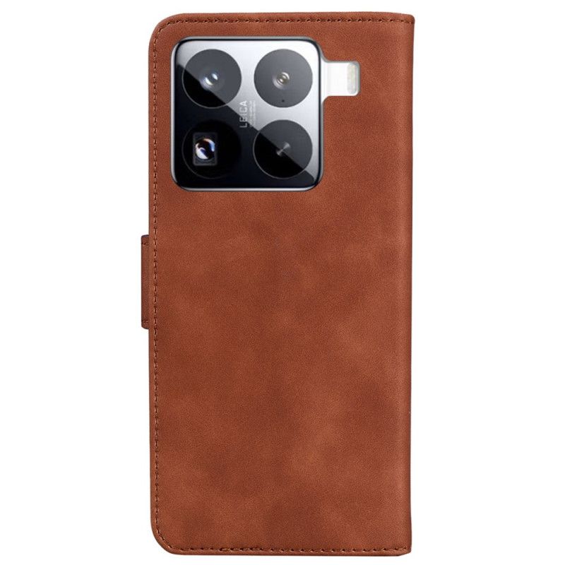 Lærdeksel Folio Deksel Xiaomi 15 Pro Sommerfugl I Semsket Skinneffekt