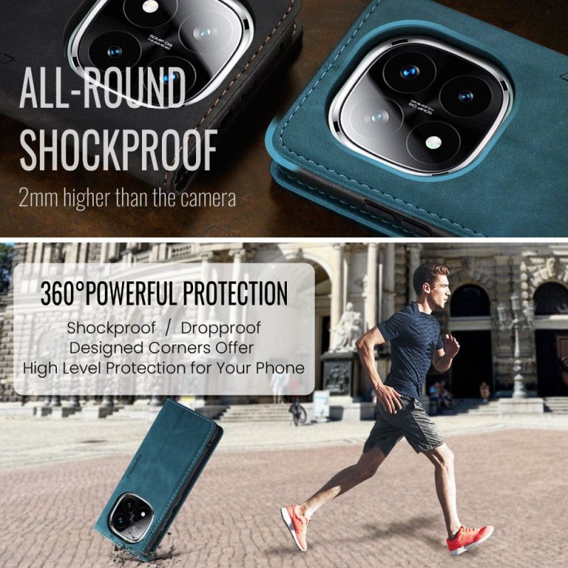 Folio Deksel Lær Poco X7 5g Caseme Semsket Skinneffekt