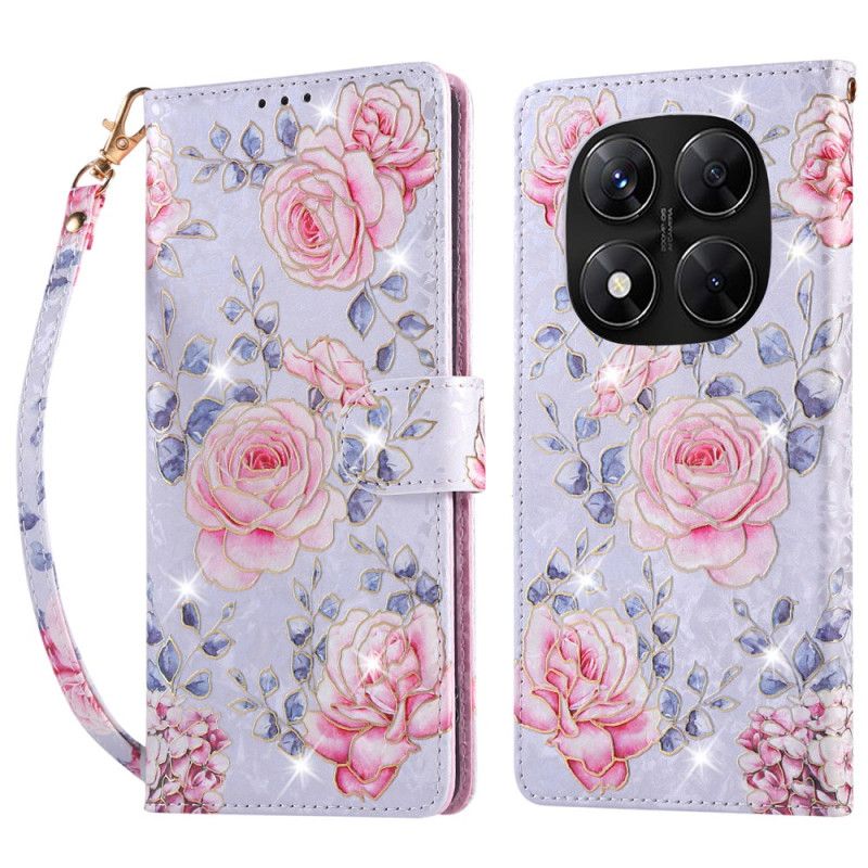 Folio Deksel Til Poco X7 5g Rfid-blokkerende Blomsterdesign