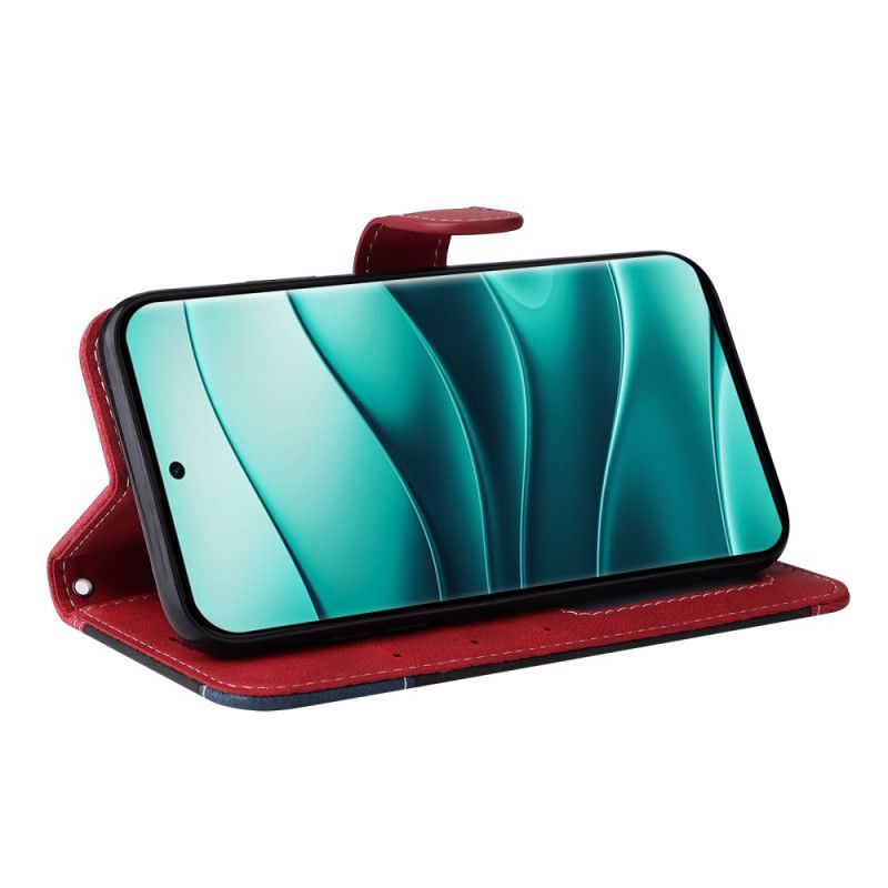 Folio Deksel Til Poco X7 5g Trifarget Med Stropp