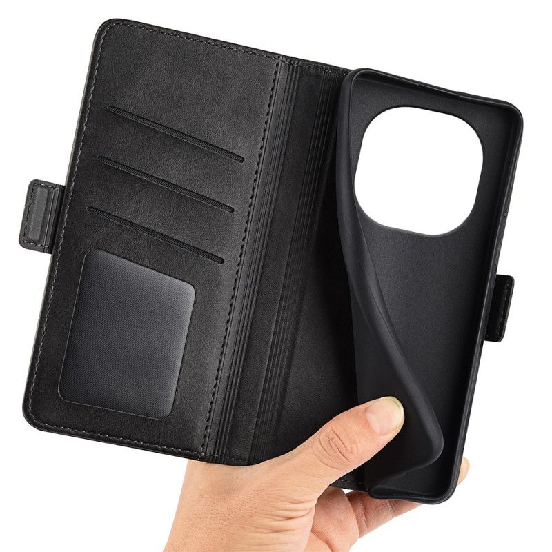 Lærdeksel Folio Deksel Poco X7 5g Mobildeksel Dobbel Lås