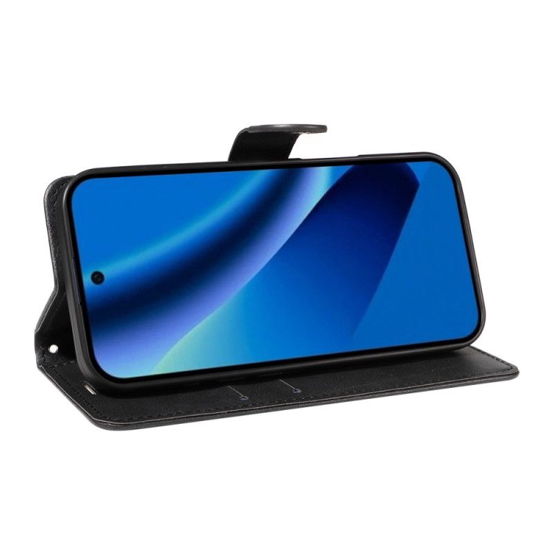 Folio Deksel Google Pixel 10a Ensfarget Skinneffekt Beskyttelse Deksel