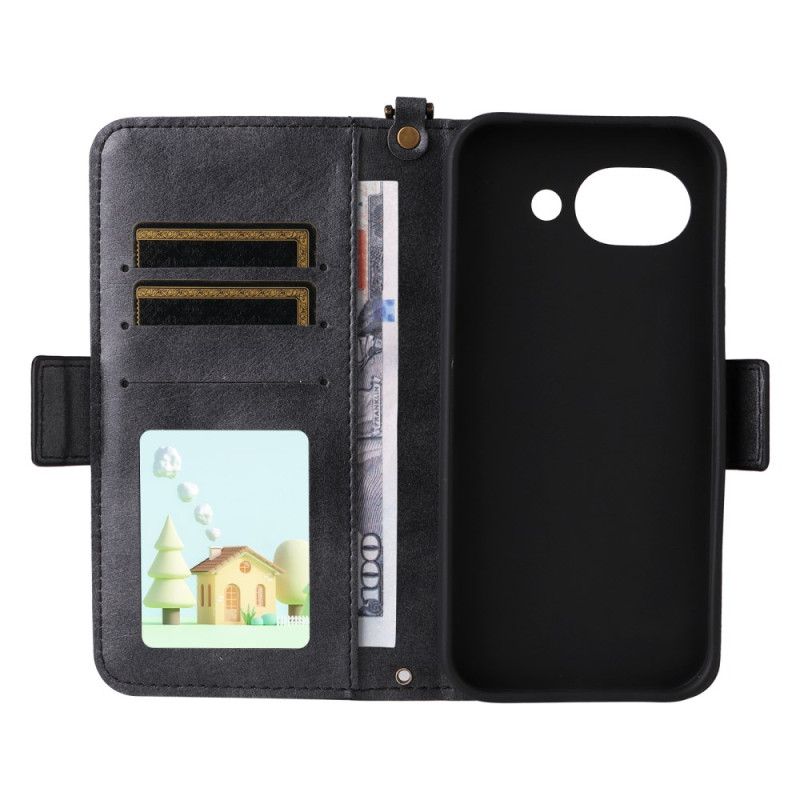 Folio Deksel Google Pixel 10a Vintage Lommebok Og Skulderstropp