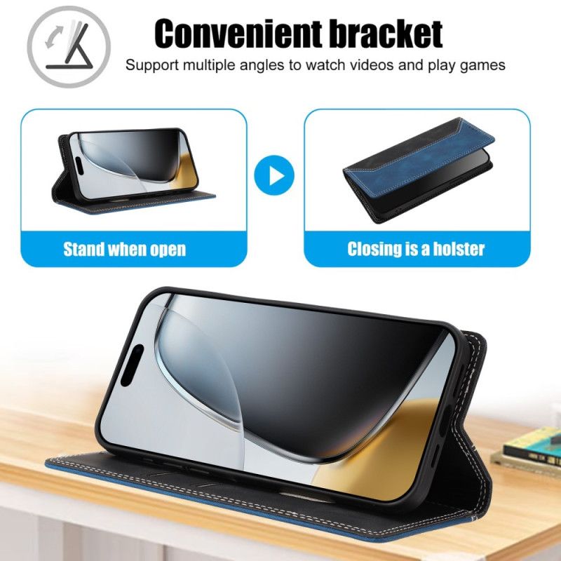 Folio Deksel Lær Google Pixel 10a Mobildeksel Tofarget Rfid-blokkering