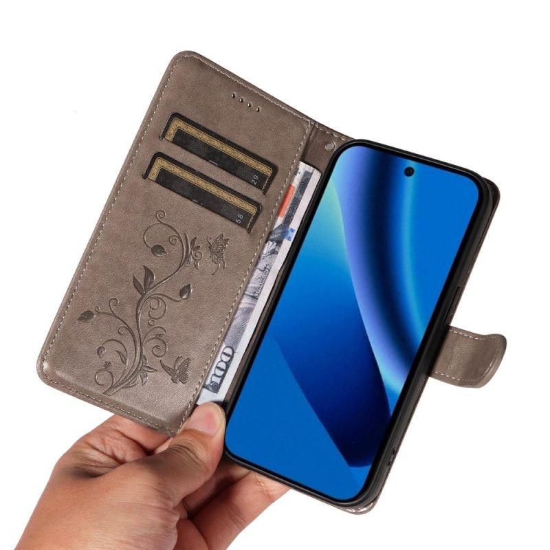 Lærdeksel Folio Deksel Google Pixel 10a Mobildeksel Blomstermønster