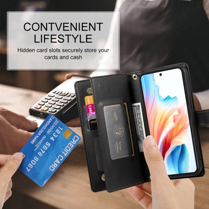 Lærdeksel Folio Deksel Google Pixel 10a Mobildeksel Lomme Og Stropper Med Glidelås