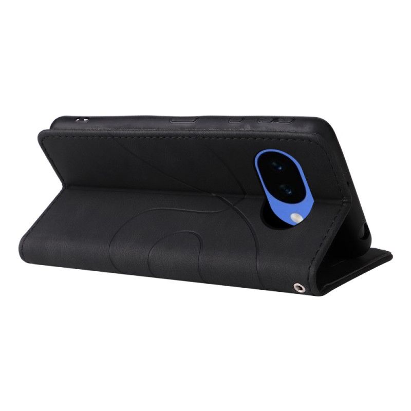 Lærdeksel Folio Deksel Google Pixel 10a Mobildeksel Tofarget Bølgete Design