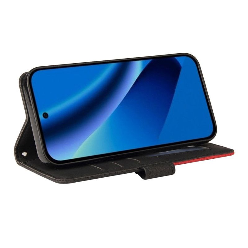 Lærdeksel Folio Deksel Google Pixel 10a Mobildeksel Tofarget Bølgete Design