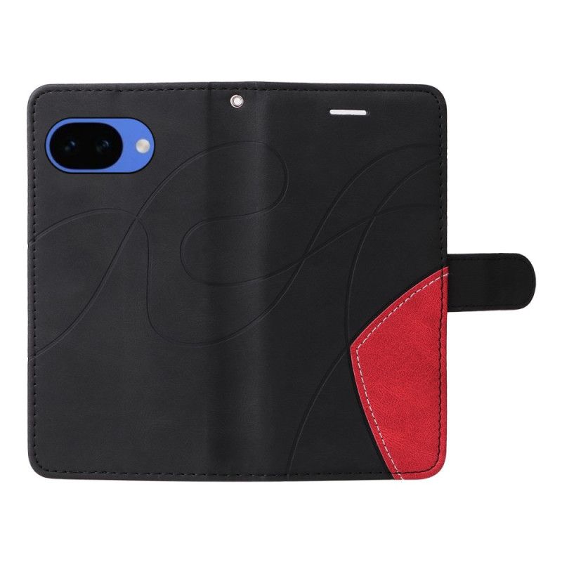 Lærdeksel Folio Deksel Google Pixel 10a Mobildeksel Tofarget Bølgete Design