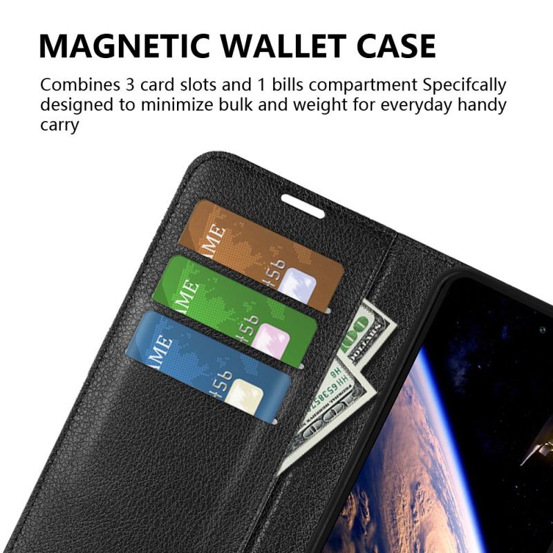 Folio Deksel Vivo V40 Lite 5g Litchi-imitasjonsskinn Beskyttelse Deksel