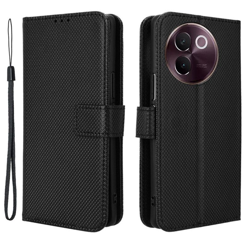 Lærdeksel Folio Deksel Vivo V40 Lite 5g Mobildeksel Diamanttekstur