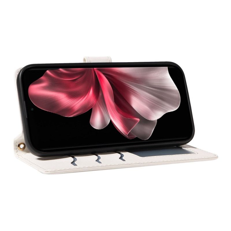 Lærdeksel Folio Deksel Vivo V40 Lite 5g Vattert Med Stropper