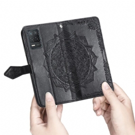 Folio Deksel Til Realme 8 5G Mandala-relieff I Kunstskinn