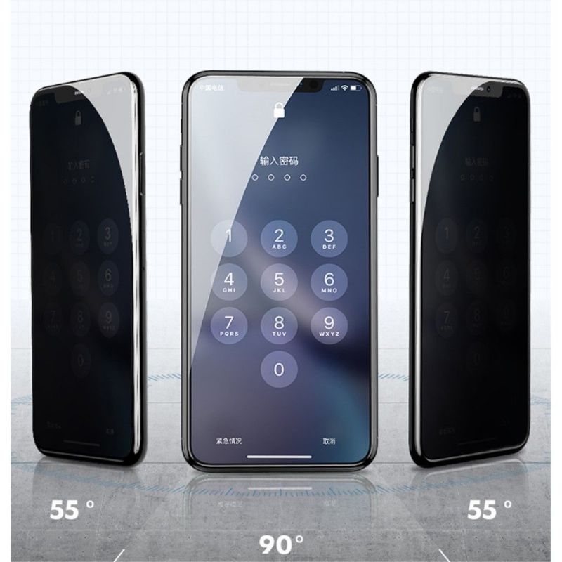 Beskyttelse Deksel Til iPhone 11 Pro Max Skjerm I Herdet Glass Og Personvernfilter