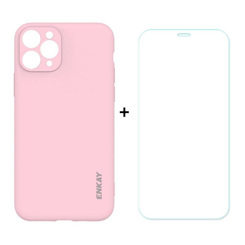 Deksel Til iPhone 11 Pro Max + Beskyttelsesfilm Av Herdet Glass