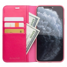 Folio Deksel Til iPhone 11 Pro Max Klassisk Ekte Skinn - Rosa