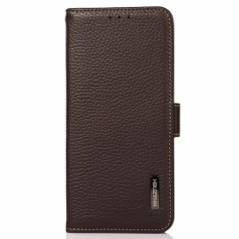 Folio Deksel Til Xiaomi Redmi Note 12 5G Litchi-skinn Khazneh Rfid