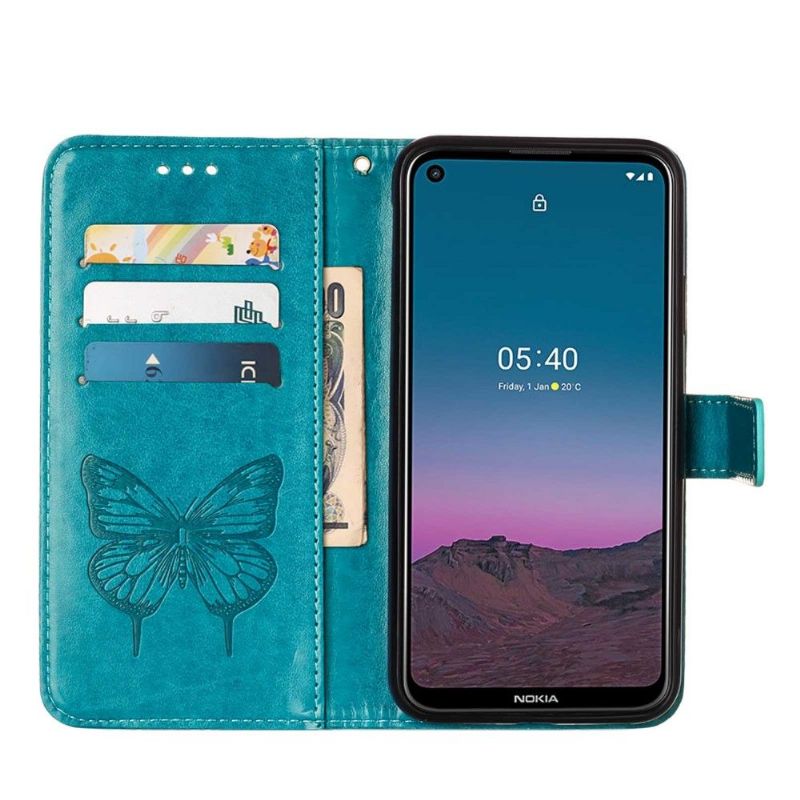 Folio Deksel Til Nokia 3.4 / Nokia 5.4 Kortholder For Sommerfuglblomster