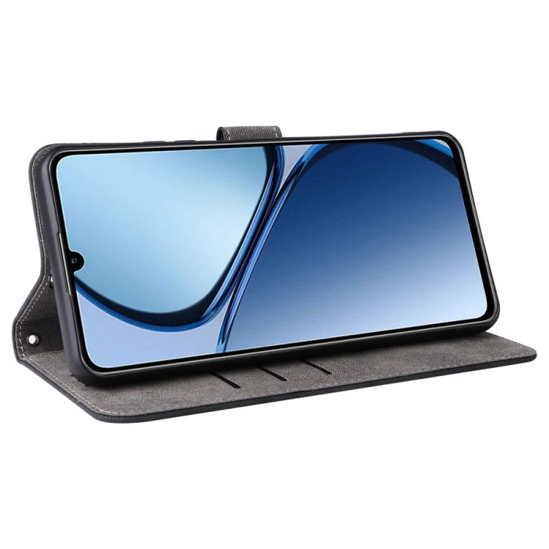 Folio Deksel Realme C63 Rfid-beskyttelse Semsket Skinneffekt Med Stropp