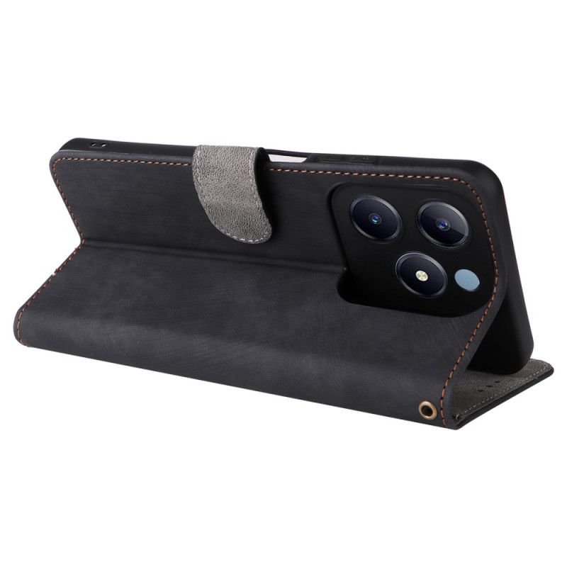 Folio Deksel Realme C63 Rfid-beskyttelse Semsket Skinneffekt Med Stropp