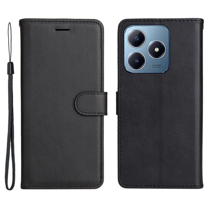 Folio Deksel Til Realme C63 Ensfarget Kunstskinn