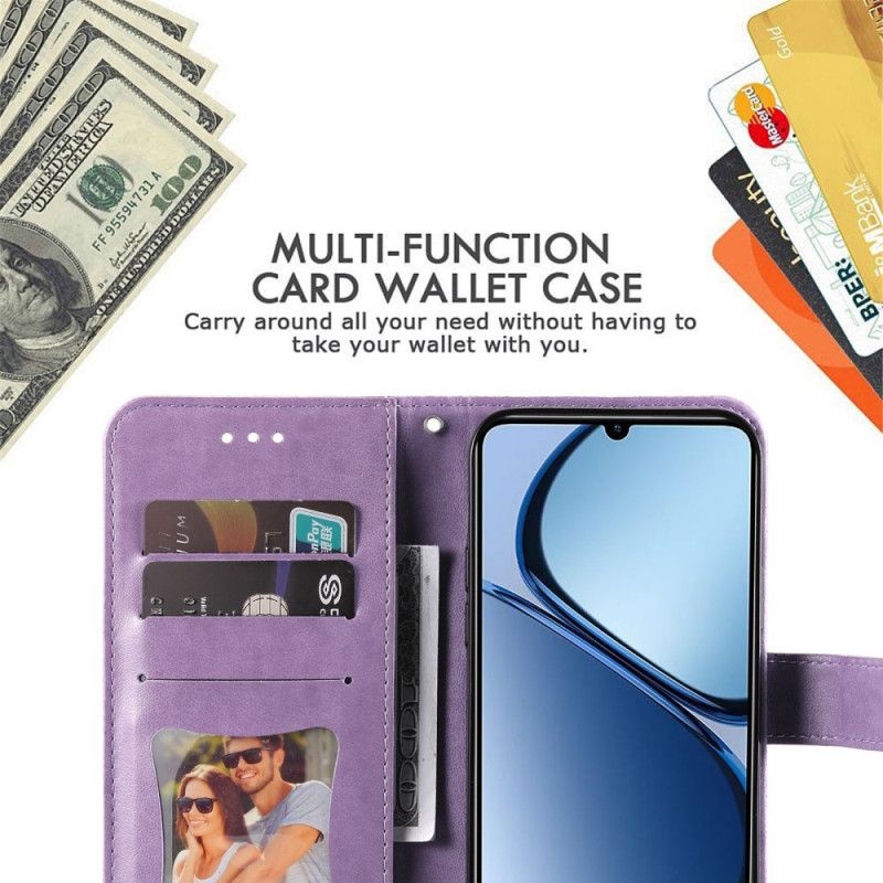 Lærdeksel Folio Deksel Realme C63 Mobildeksel Mandala-trykk