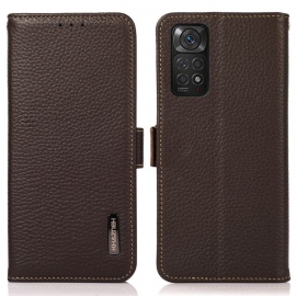 Folio Deksel Til Xiaomi Redmi Note 11 / 11S Litchi-skinn Khazneh Rfid