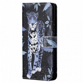Folio Deksel Til Xiaomi Redmi Note 11 / 11S Med Kjede Strappy Leopard