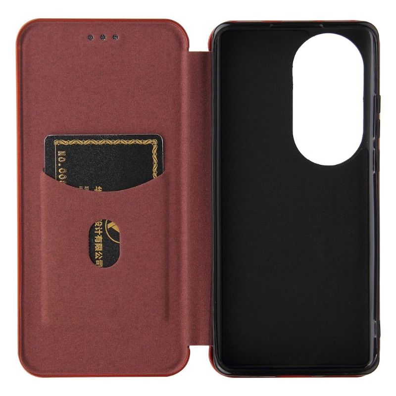 Folio Deksel Til Huawei P50 Pro Carbon Fiber Leathette