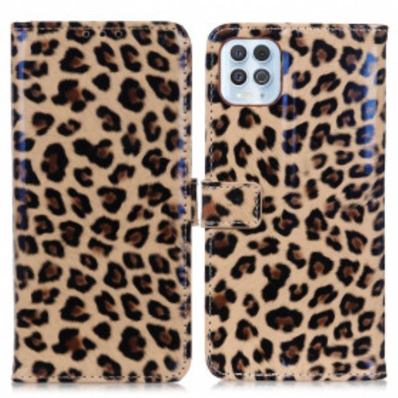 Folio Deksel Til Moto G100 Leopard