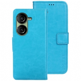 Lærdeksel Folio Deksel Asus Zenfone 10 Mobildeksel Idewei Retro Kunstskinn