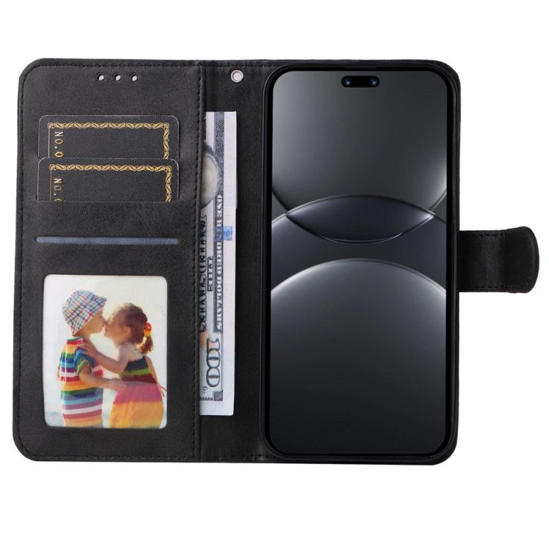 Lærdeksel Folio Deksel Huawei Nova 13 Pro Stropp Med Læreffekt