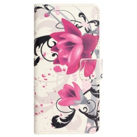 Folio Deksel Til Xiaomi Redmi Note 12 4G Tropiske Blomster