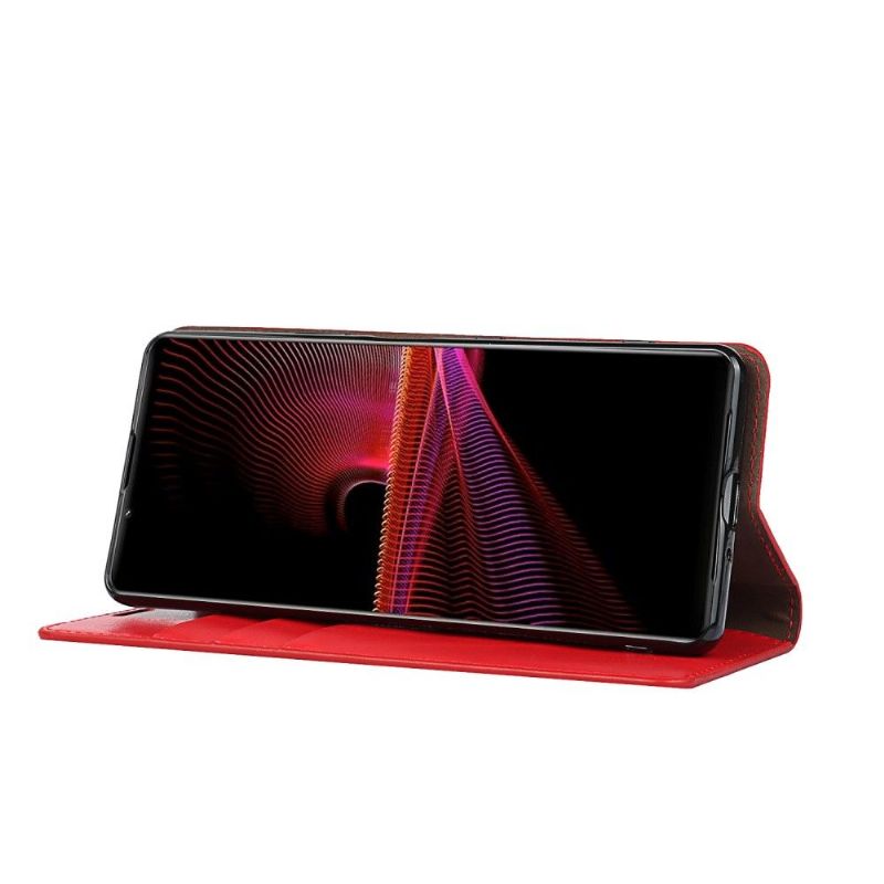 Lærdeksel Til Sony Xperia 1 III Originalitet Lærkortholder Støttefunksjon